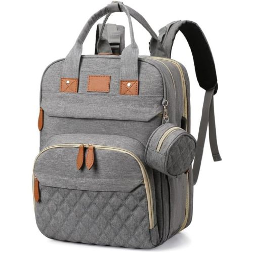 BosiBozi Baby Diaper Bag Backpack- Large Capacity Changing Station, Waterproof & Dust Resistant Baby Bag For Mom Dads, Stylish Travel Diaper Bag With Charging Port, Mosquito Net & Pacifier Case