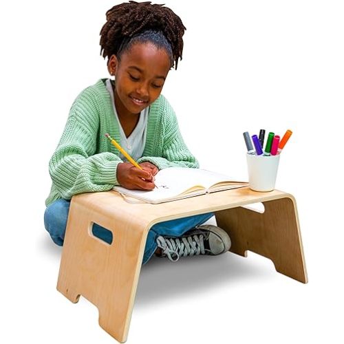 LAPGEAR Bentwood Floor Lap Desk for Kids - Children's Portable, Durable, Learning & Educational Activity Desk for Homework, Crafts, Play - Sturdy Natural Birch Wood - Style No. 21007