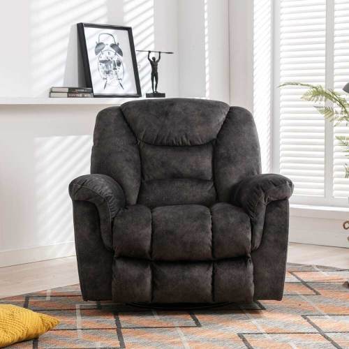 Rocker Recliner Chair Oversized Manual 360° Swivel Recliners for Living Room