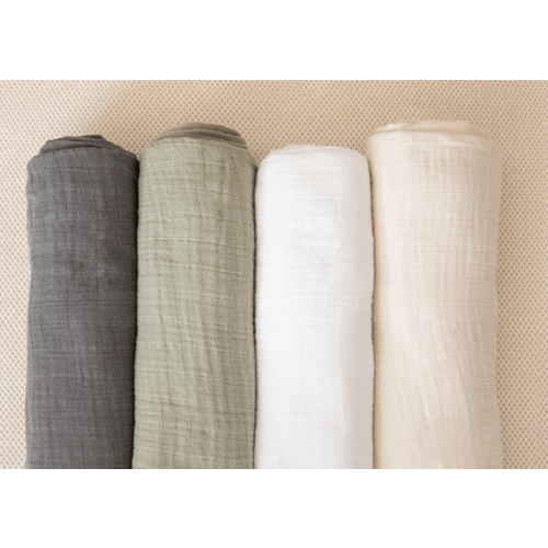 Organic Breathable Swaddle Blankets 4-Color Pack - Woodland Arctic Snow/Cream/Forest Canopy/Pebble Gray