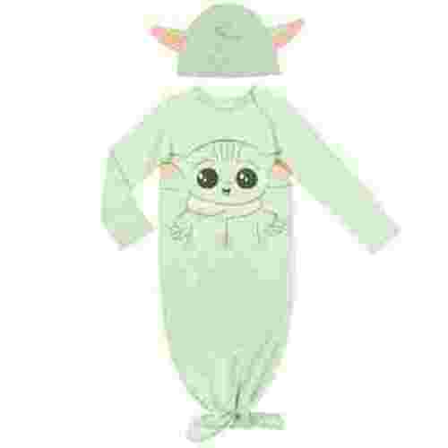 Star Wars The Child Newborn Baby Boys Sleeper Gown and Hat Newborn to Infant