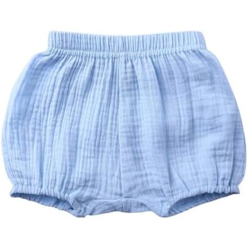 Baby Girls Boys Bloomers Newborn Toddler Kids Unisex Cotton Linen Shorts Solid Color Cute PP Pants
