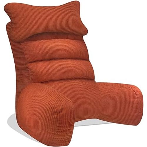 YDCEULARDOH Back Pillow for Bed Sitting Up, Large Reading Pillow with Arm Support, TV & Gaming Backrest Cushion for Adults, Floor Pillow for Relaxing