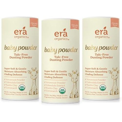 Talc-Free Organic Baby Powder - Non-Toxic Dusting Powder for Baby & Body