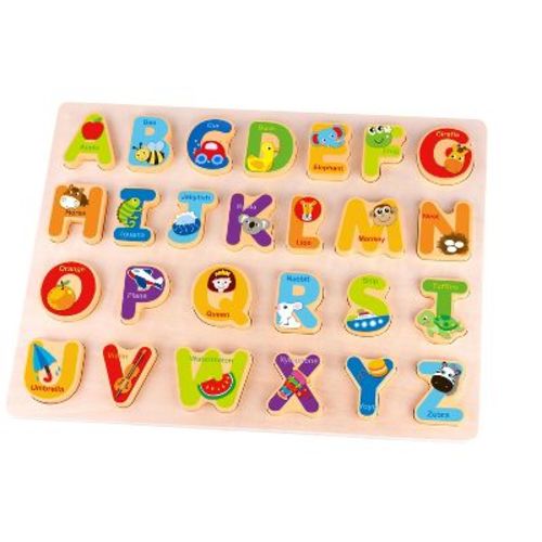Toyster’s Wooden Letters And Illustrative Adventure Learning Puzzle Abc Alphabet Shapes Educational Toy Board For Toddler Boys & Girls