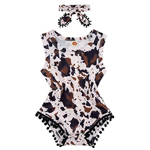 Baby Girl Clothes 0-24 Months Floral Sleeveless Newborn Romper Jumpsuit Outfit Set with Headband