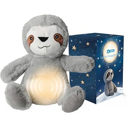 Breathing Stuffed Animal,Soothing Stuffed Animal for Anxiety Relief with Realistic Breathing Motion, Calming Music, Gentle Lights,Machine Washable,Ideal for Baby Adult and Relaxation,Sloth