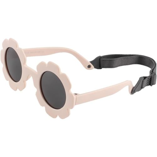 Baby flower Sunglasses with Strap girls Flexible Bendable Polarized Sunglasses for Infant Boys Girls 0-24 Months