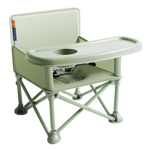 New Portable Travel Booster Seat with Tray|Foldable Infant Seat Booster Dining Chair|Great for Camping, Beach, Lawn|Toddler, Child Camping Chair 6 Months - 3 Years Old (Green)