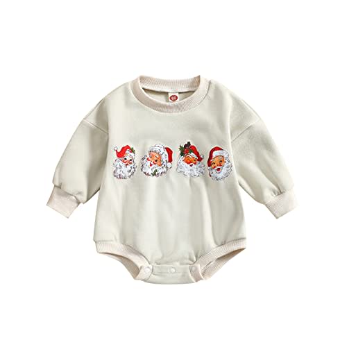 MERSARIPHY Baby Christmas Clothes Baby Boy Girl Sweatshirt Romper Santa Baby Romper Tops Fall Winter Outfits