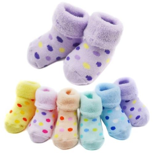 Baby Toddler Polka Dot No-slide Socks 6 Pairs (0-12 Months)