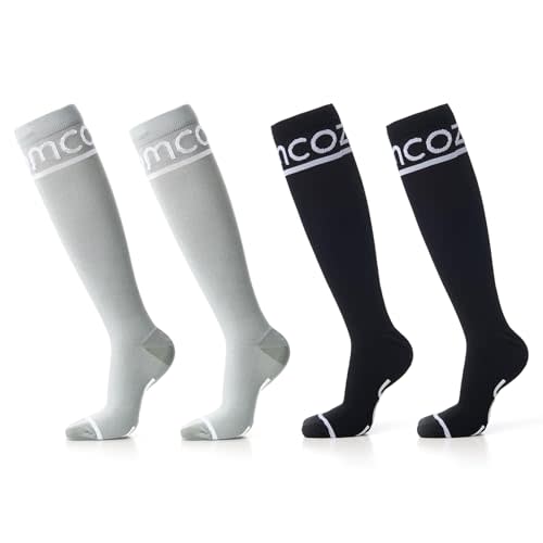 Momcozy Compression Socks for Women 15-20mmHg & 20-30mmHg | 2 Pairs, Graduated Compression for Circulation & Swelling