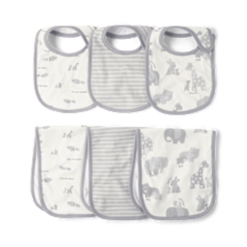 Unisex Baby Animal Bib And Burp Cloth 6-Piece Set - Bunnys tail