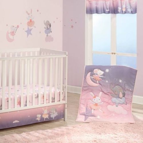Bedtime Originals Tiny Dancer Crib Bedding Set - Pink/purple - 3pc
