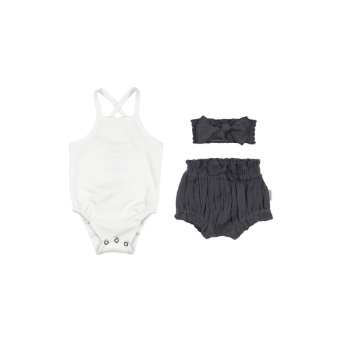 Organic Cotton Bodysuit, Bloomers & Headband Set, 3-6m (12-16 lbs)