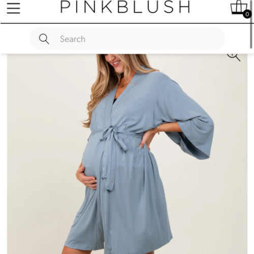 Blue Delivery/Nursing Maternity Robe– PinkBlush