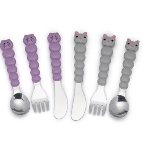 6 piece Utensil Set - Cat/Bulldog