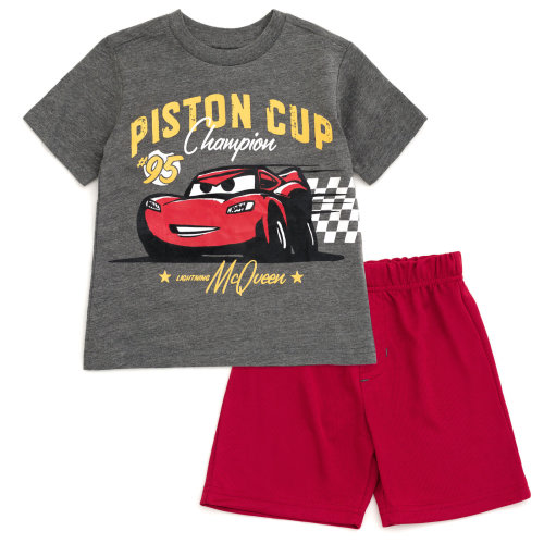 Disney Cars Lightning McQueen T-Shirt and Mesh Shorts Outfit Set Toddler to Little Kid