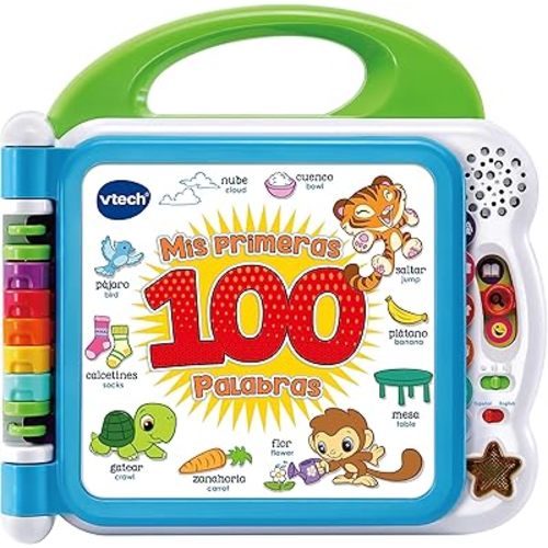 VTech - My First 100 Words Bilingual, Spanish-English Interactive Educational Book, Toy for Children +1.5 Years, ESP Version