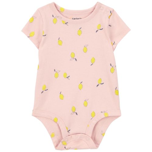 Baby Lemon Print Short-Sleeve Bodysuit - Pink - Carter's | Carter's