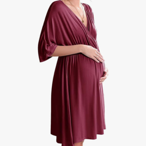 Ekouaer 3 in 1 Labor/Delivery/Hospital Gown Maternity Dress Nursing Nightgown Sleepwear for Breastfeeding