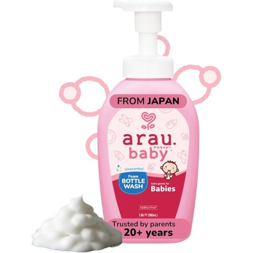 Unscented Foam Bottle Wash, Natural Plant Based Baby Bottle & Dish Soap, No Artificial Fragrance or Additives, Gentle for Washing Bottles, Pacifiers and Toys, Easy Rinse, 15.21 Fl Oz