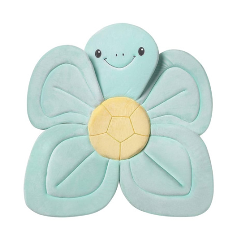 Nuby Turtle Baby Bath Cushion for Bathtub or Sink, Soft and Easy to Dry Fabric, 0-6 Months, Turquoise