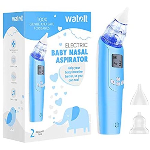 Baby Nasal Aspirator - Electric Nose Suction for Baby - Automatic Booger Sucker for Infants - Battery Powered Snot Sucker Mucus Remover for Kids Toddlers - Blue
