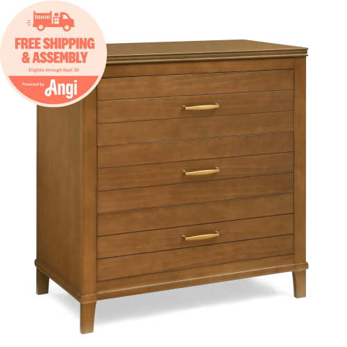 Delta Children Phoebe 3 Drawer Dresser with Interlocking Drawers, Chestnut