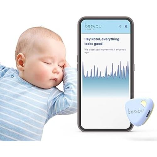 Bellybutton Smart Breathing Baby Monitor for Safer Sleep with Gentle Vibration, App Notifications, Easy to Clip, Portable, Medical-Grade Materials & Non-Bulky Design