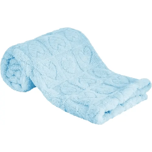 Sherpa Fleece Baby Blanket Heart Checkered Blanket, Ultra Soft Fluffy Premium Baby Blankets for Boys Girls, Cozy Infant Toddler Newborn Receiving Blankets for Crib Stroller 30”×40” (Blue)