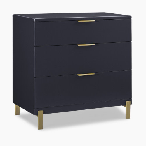 Delta Children Hendrix 3 Drawer Dresser - Midnight Grey/Bronze
