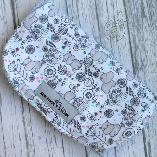 Hippo Burp Cloth | Hippo Baby Gift | Hippo Baby Shower | Hippopotamus | Baby Hippo | Hippo Theme | Baby Shower Gift | Gift for Baby Girl