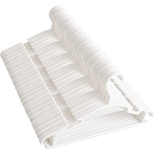 GoodtoU Kids Hangers White Plastic for Baby Clothes Toddler Hangers Infant Hangers 100 Pack