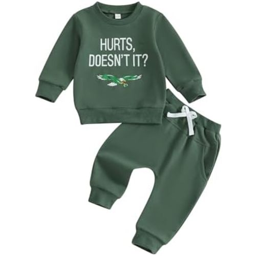 Toddler Baby Football Outfits Sundays are for The Birds Sweatshirt Top Pants Set Cute Fall Clothes