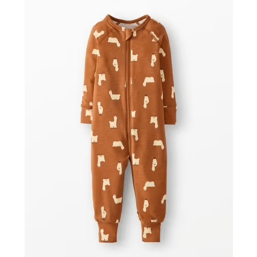 0-3M Donna the Llama on Dogwood - HannaSoft™ Stretch Sleeper | Hanna Andersson