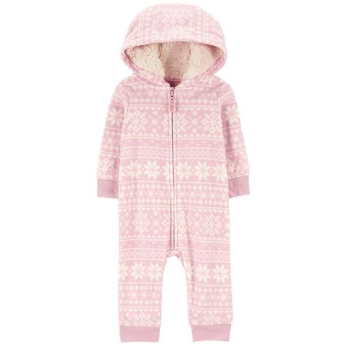 Toddler Girl Carter's 1-Piece Pink Fleece Jumpsuit