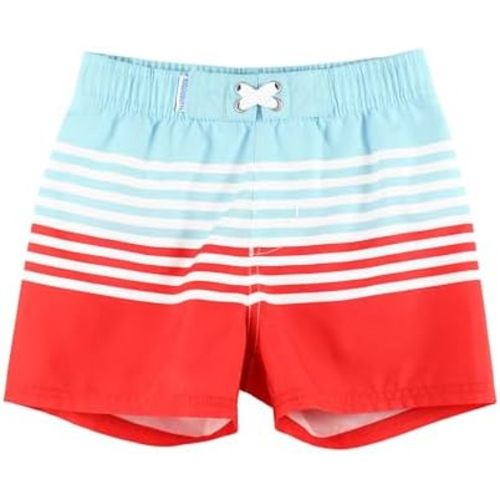RUGGEDBUTTS Boys UPF50+ Sun Protection Striped Color Block Swim Trunks