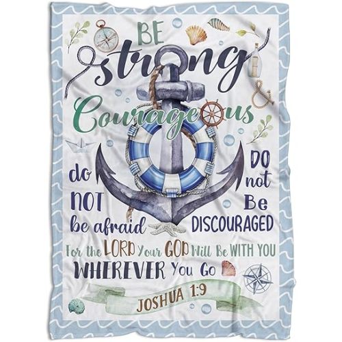 Nautical Baby Blankets for Boys 40x30, Baptism Gift for New Baby Boy Godchild, Newborn Infant Swaddling Blanket for Boy, Christian Gift, Baby Swaddle Blanket for Baby Shower Birthday Milestone