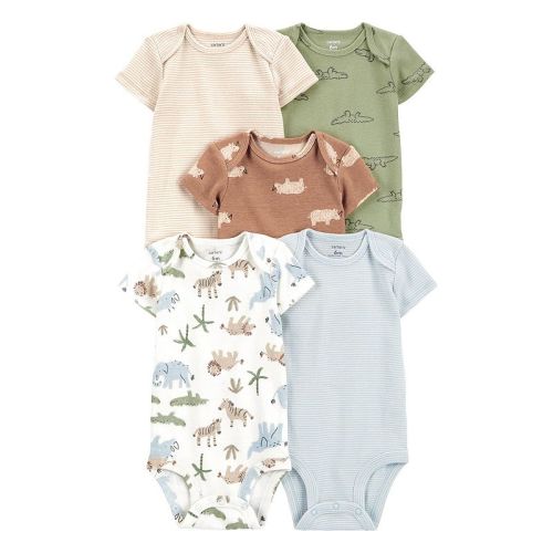 Baby Boy Carter's 5-Pack Short Sleeve Animals Bodysuits