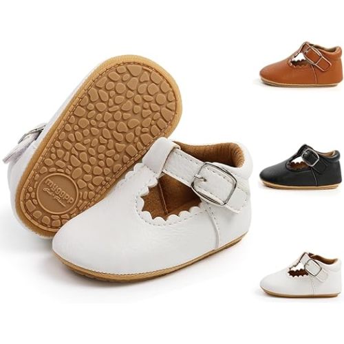 Meckior Infant Baby Girls Soft Sole Bowknot Princess Wedding Dress Mary Jane Flats Prewalker Newborn Light Baby Sneaker Shoes