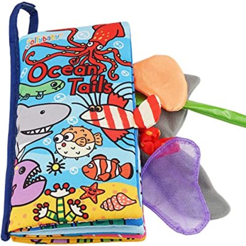 Baby Soft Animal Tails Activity Cloth Book with Crinkle Fabric, Ocean Tails