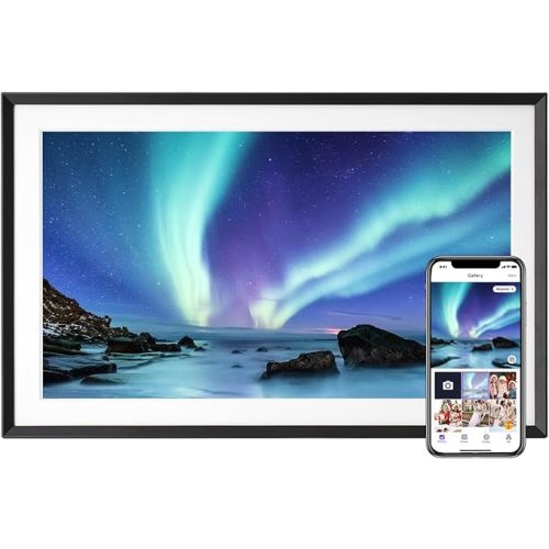 15.6'' Digital Picture Frame with 1920x1080 IPS Touch Screen, Smart Digital Photo Frame with 32GB Storage, Easy Setup to Share Photos/Videos via Free App