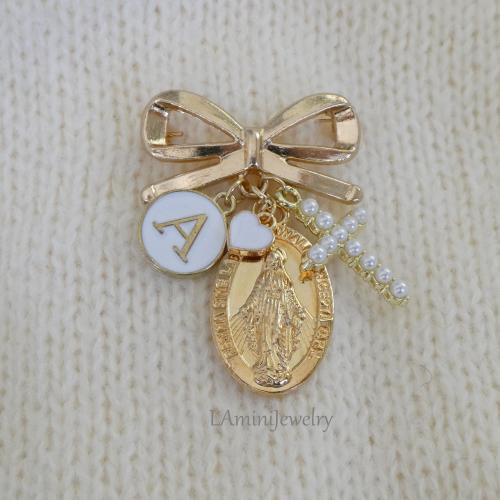 Virgin Mary Protection Pin, Catholic Baby Gift, Keepsake for Baptism Girl.