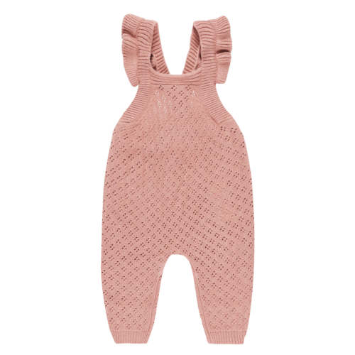 Pointelle Knit Overalls, Lipstick