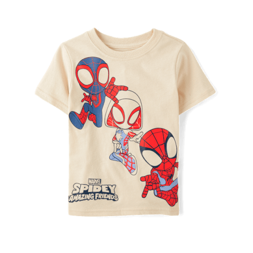 Baby And Toddler Boys Spidey And Friends Graphic Tee - Brown