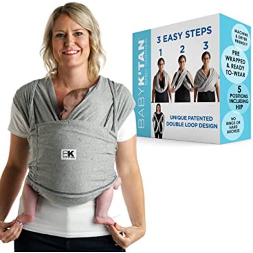 Baby K'tan Baby Wrap Carrier - Original Heather Grey (X-Small)