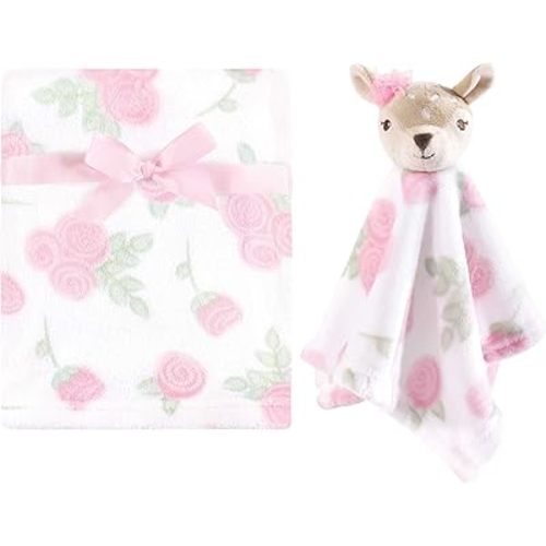 Hudson Baby Unisex Baby Plush Blanket with Security Blanket, Fawn, One Size