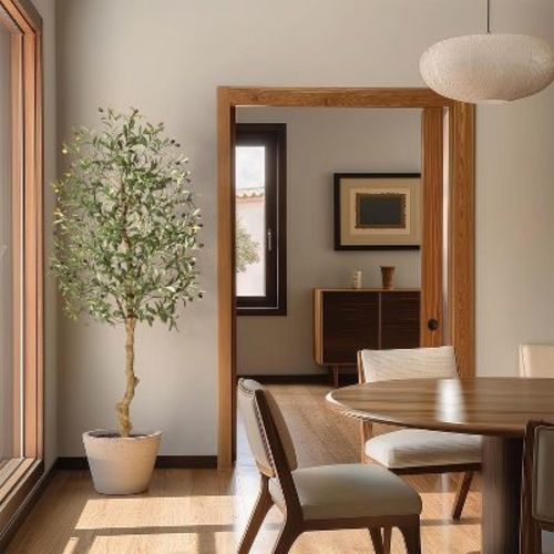Whizmax Olive Trees Artificial, 7ft Tall Olive Tree Plants, Faux Olive Tree With Realistic Trunk, Leaves, Fruits For Living Room Office Decor