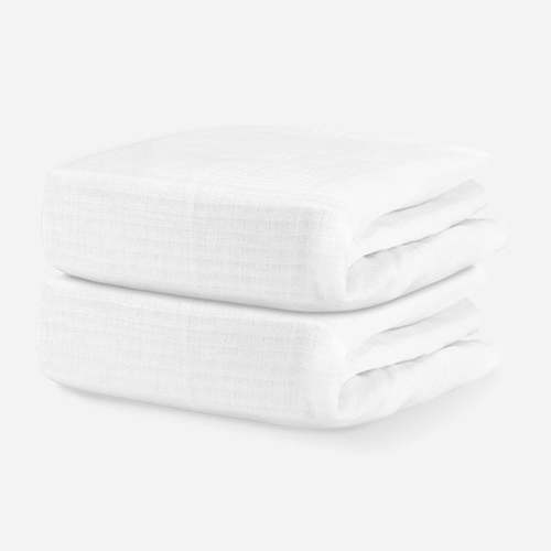 Breathable, Organic Cotton Sheets (2-pack) - Standard / White & White